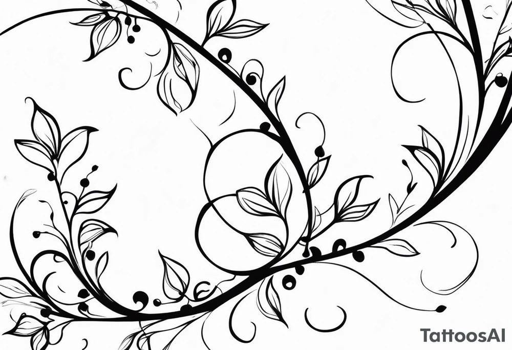 flowery vines with leaves very simple tattoo idea