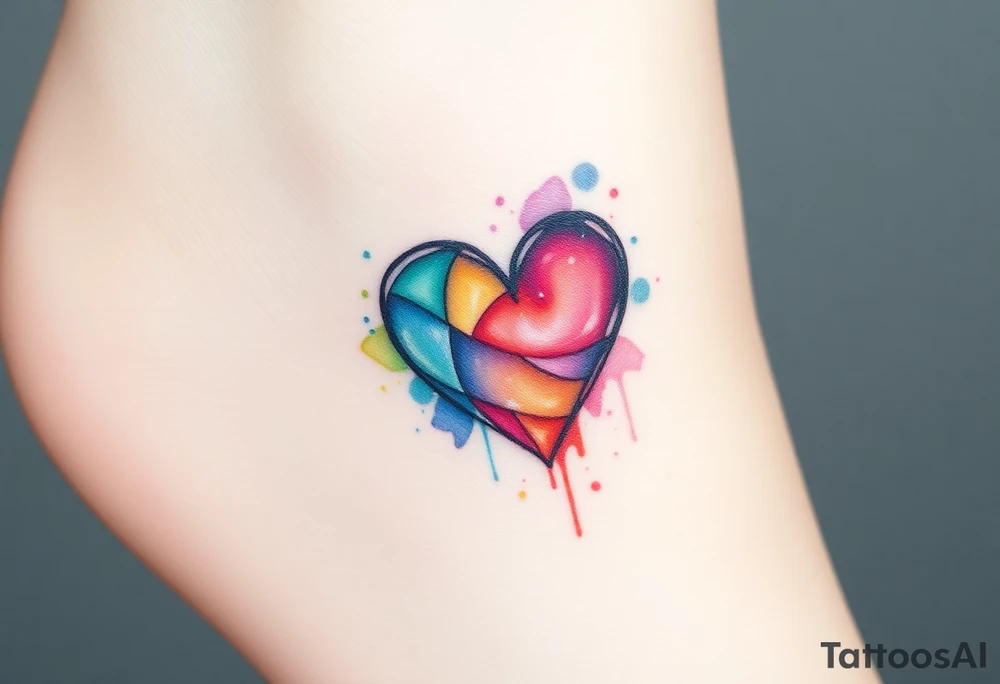 autism heart shape symbol tattoo idea