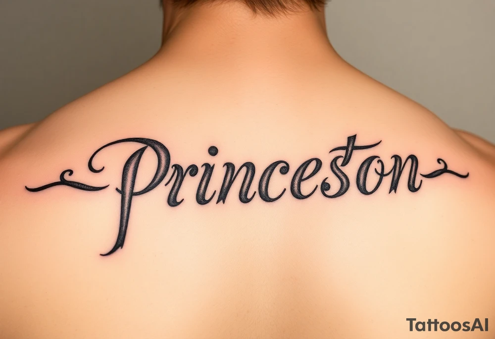 name tattoo princeton vertical tattoo idea