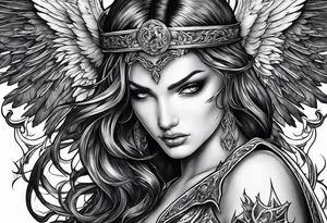 Angel warrior killing the devil tattoo idea