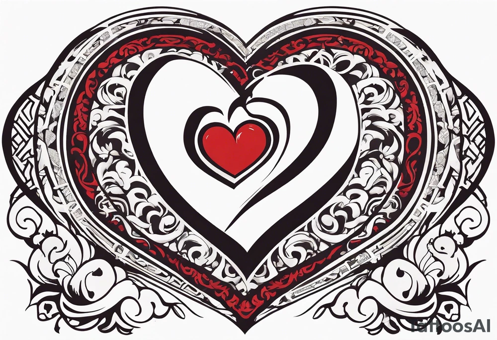 Heart made with letters p and s tattoo idea