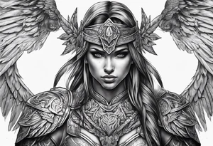 Arch angel warrior with shadow face tattoo idea