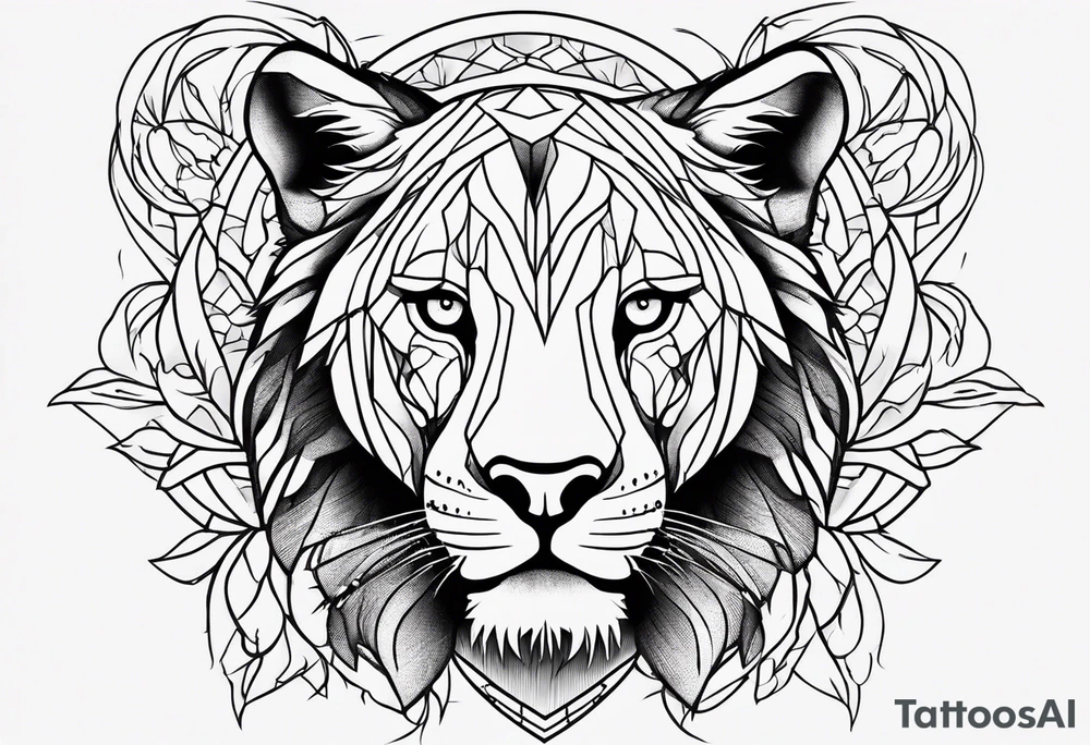 Create a tattoo that shows strength and courage and love tattoo idea