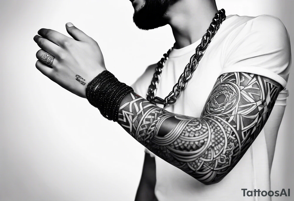 tattoo fool sleeve,
broken chain on wrist tattoo idea