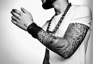 tattoo fool sleeve,
broken chain on wrist tattoo idea