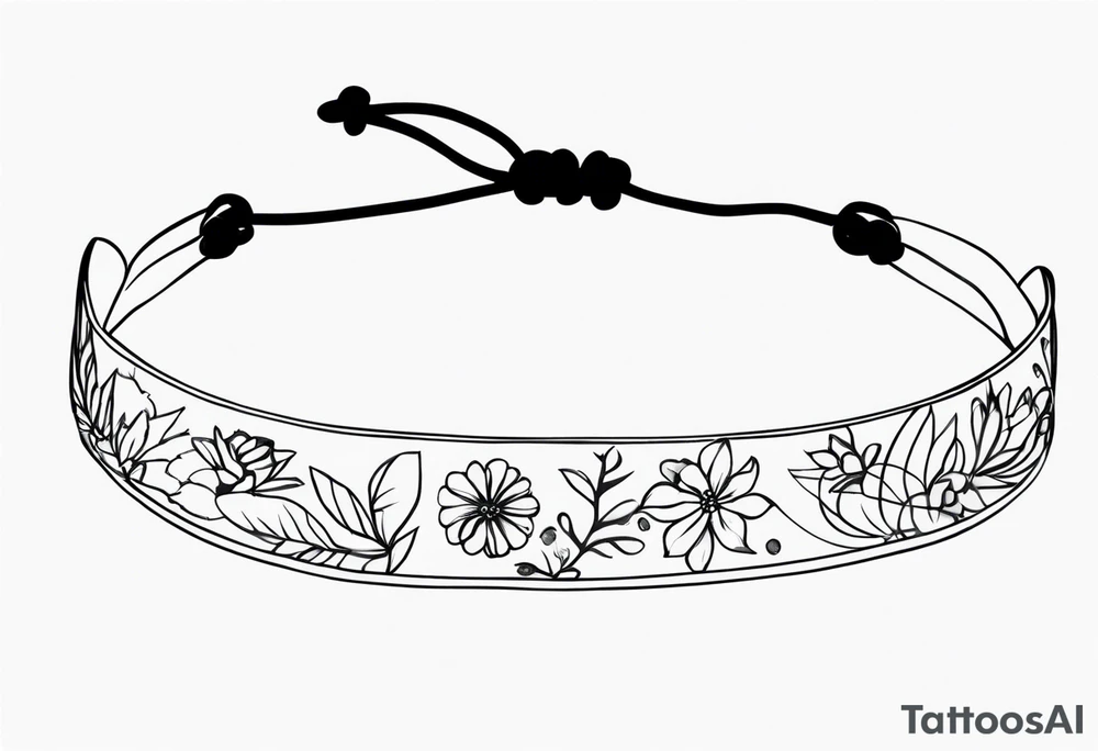 feminine ankle bracelet tattoo idea