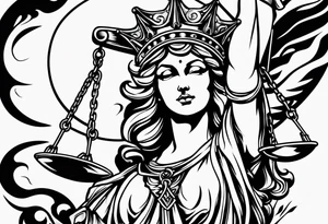 lady justice and blood tattoo idea