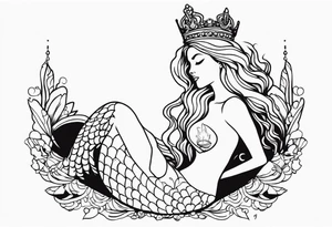Queen mermaid tattoo idea