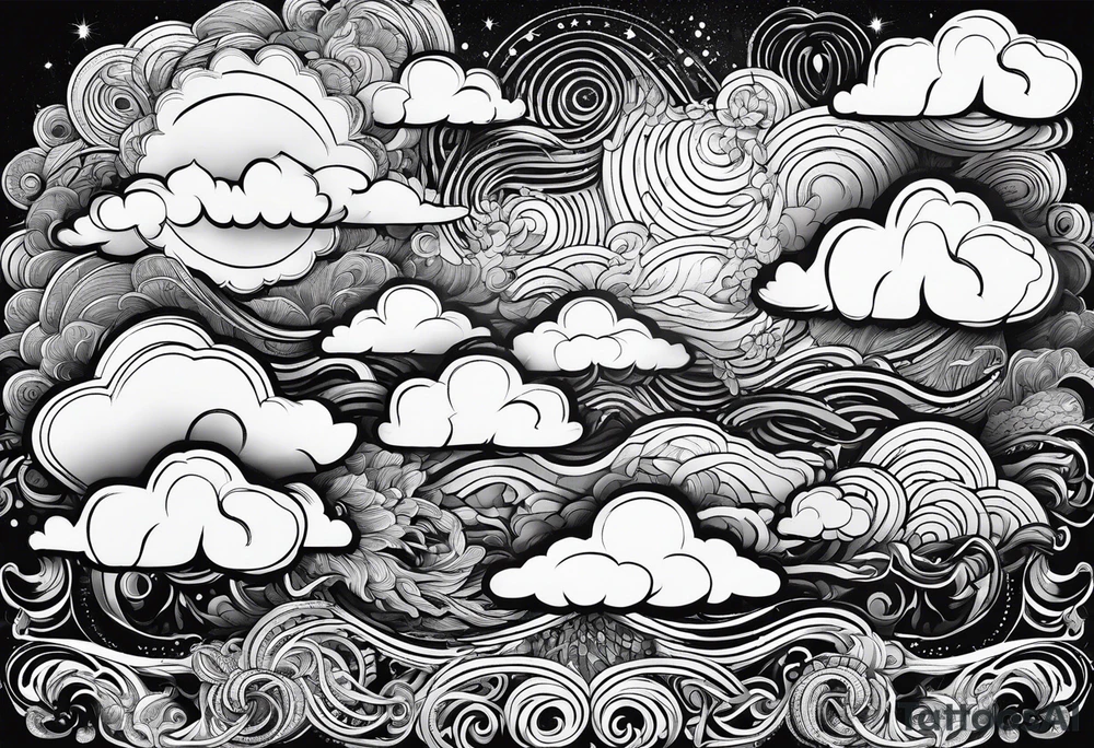 clouds, granular tattoo idea