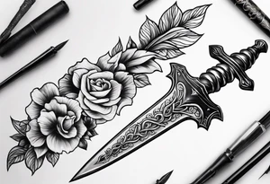 Feminine dagger with a snake around it. Tattoo should be twice as long as wide tattoo idea