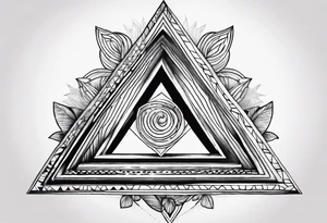 triangle illusion tattoo idea