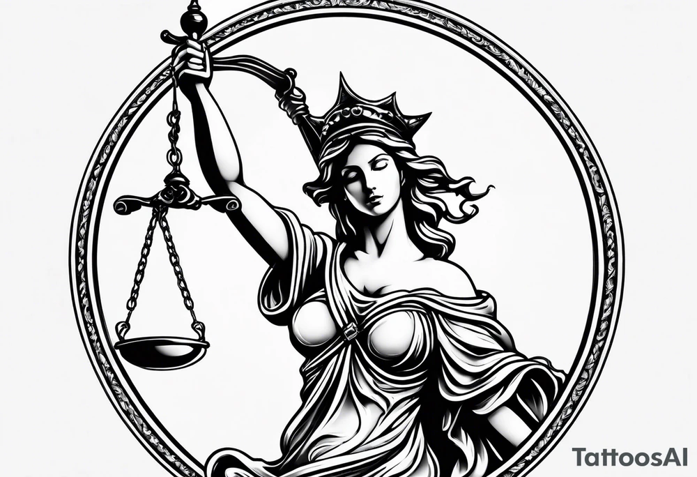 lady justice tattoo idea