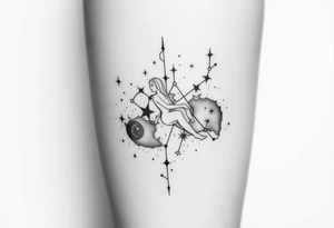 Virgo constellation into galaxy for leg tattoo idea