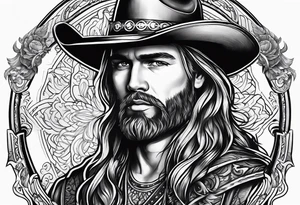 Western theme and Christianity tattoo idea