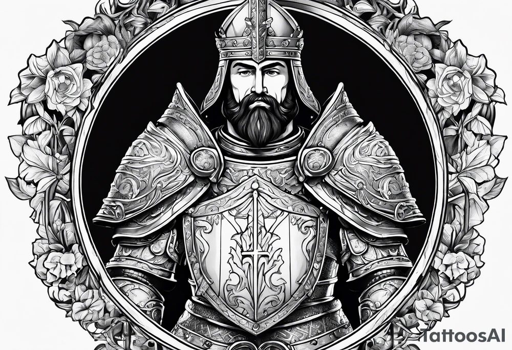 charlemagne in armor tattoo idea