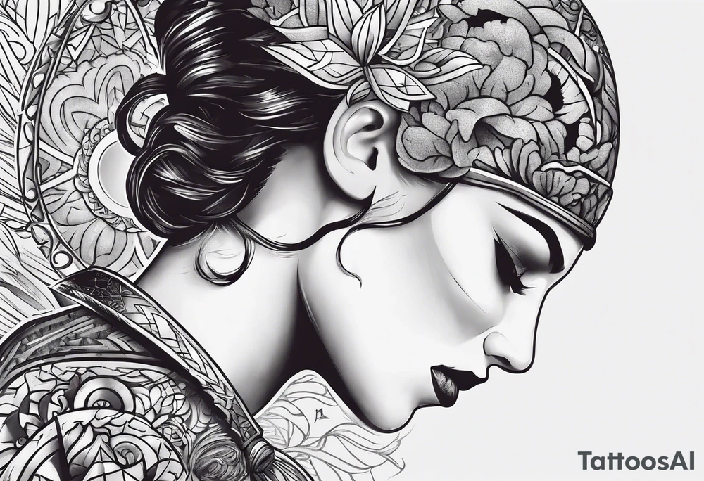 Knife going through brain tattoo idea