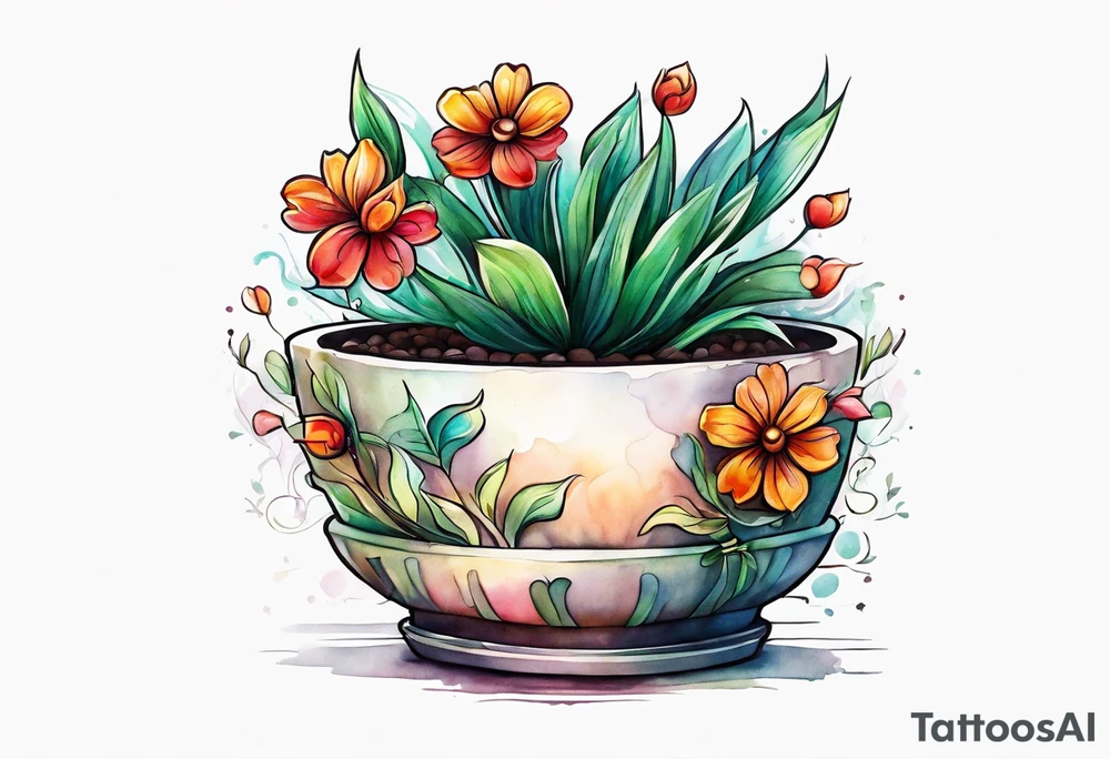 I would like a small tattoo of a flowerpot that is empty. tattoo idea