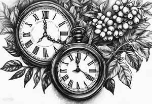 Rowan tree and 2 clocks tattoo idea