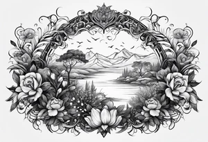 concept design, nature, no animals or flowers tattoo idea
