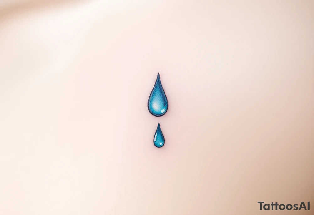 A tear drop dripping from the corner of the eye, glowing in silver and blue, representing unspoken sorrow and resilience. tattoo idea