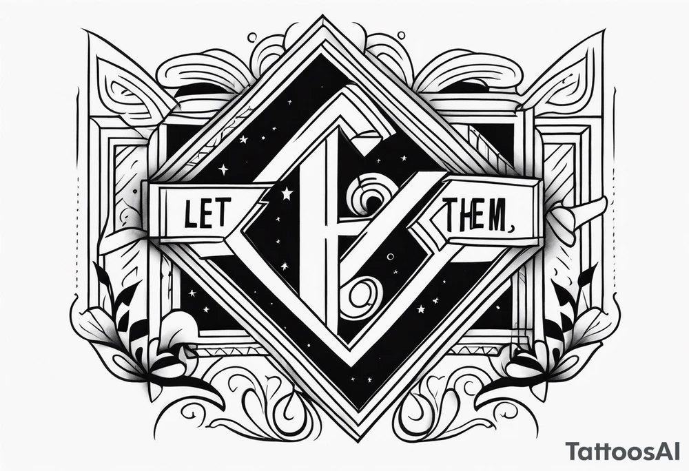 Let Them tattoo vintage letters tattoo idea