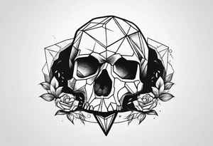rock gemstone with skull inside tattoo idea