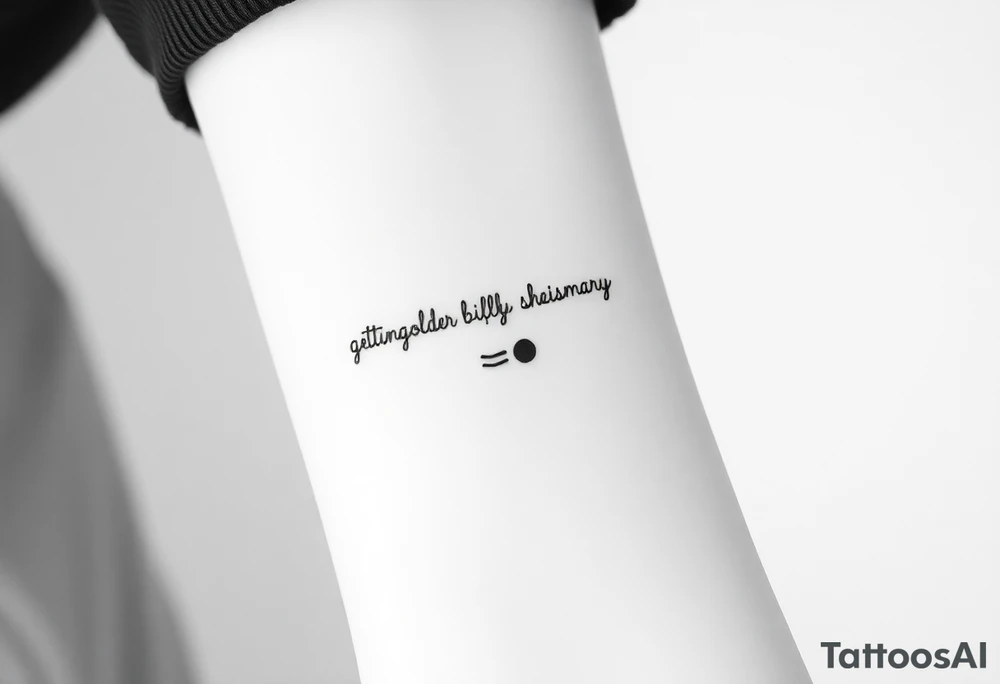 Lyrics from 'getting older' by billie eilish: "cant shake the feeling that im just bad at healing, and maybe thats the reason every sentence sounds rehearsed" And billie eilish logo and semi colon tattoo idea