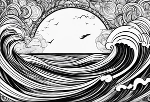 "come what may" written 
in waves tattoo idea
