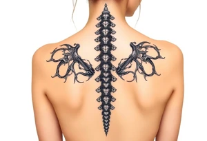 Spinal futuristic tattoo idea