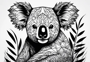 Koala samouraï forêt tattoo idea