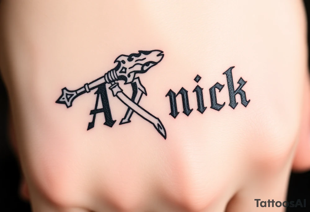 Prussian black axnick name tattoo idea