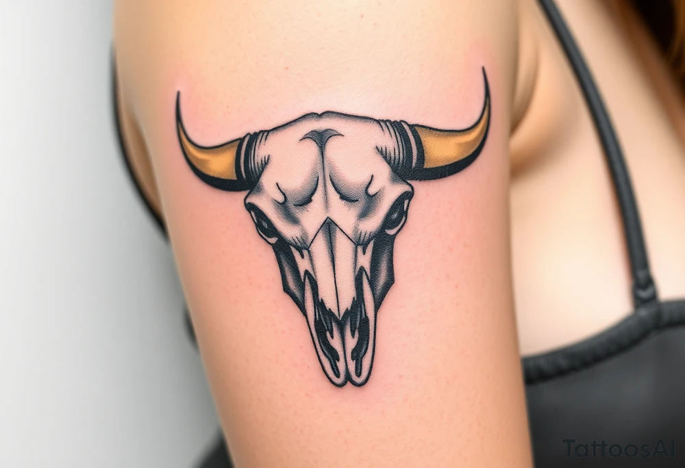 Buffalo or bison skull tattoo tattoo idea