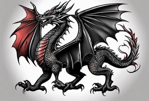 Standing Welsh dragon tattoo idea