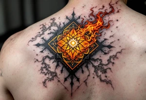 A fiery orange Svarog’s Square evokes divine protection and the creative fire of the sky god. tattoo idea