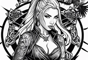 Blonde female martial artist tattoo idea
