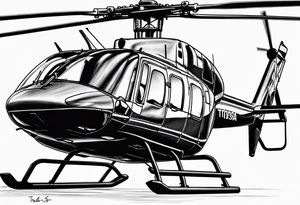 a bell 407 helicopter with the name T. Sousa on it. tattoo idea