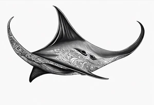 Manta ray swimming tattoo idea