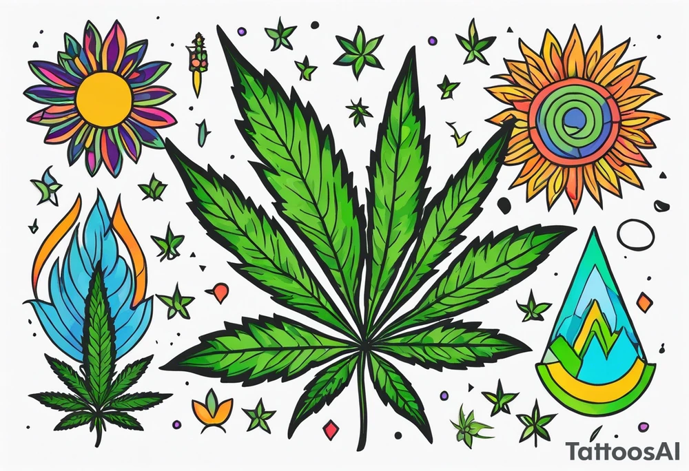 Marijuana and Psychedelic inspired tattoo tattoo idea