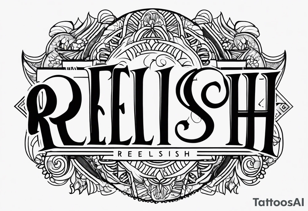 Tatoo design with the word relish tattoo idea