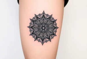 intricate mandala with sacred geometry and cosmic elements tattoo idea