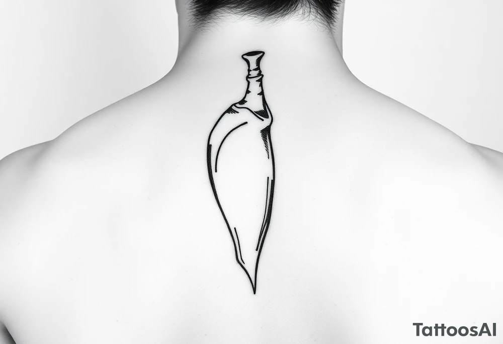 line drawing of penis tattoo idea