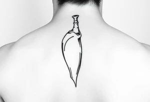 line drawing of penis tattoo idea