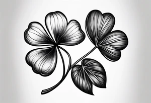 one single three leaf clover on a vine tattoo idea