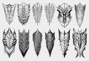 Dragonscale Leg armor symmetrical tattoo idea