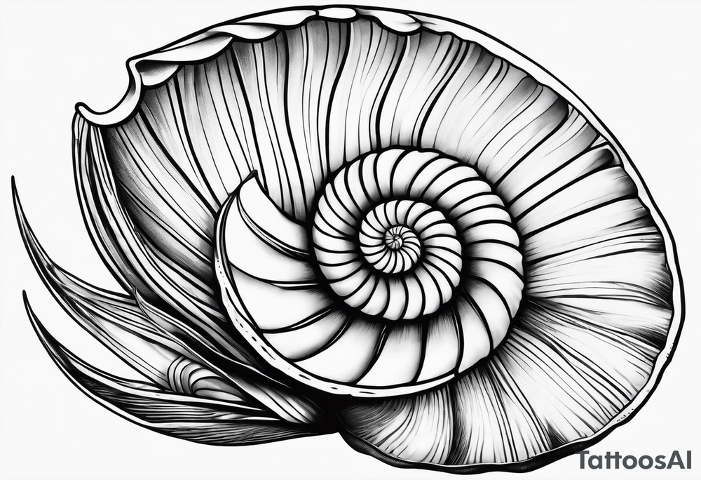 beachy seashell tattoo idea