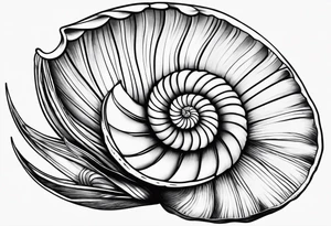 beachy seashell tattoo idea