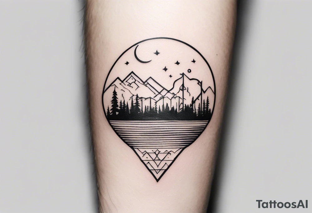 a minimalistic, very small, fine line tattoo symbolizing my love to travel the world and explore new cultures while also including a symbol of my home, my family and friends, who I am very grateful for tattoo idea