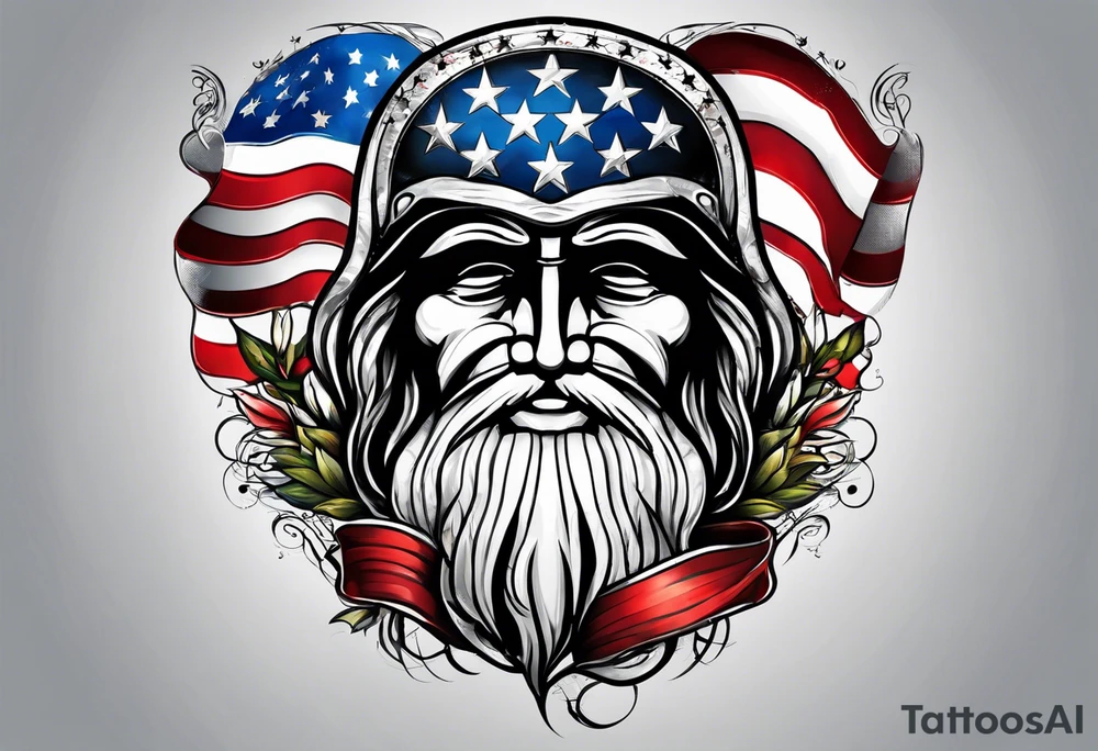 Make a tattoo an american flag that demonstrates the love and pride of my origins tattoo idea