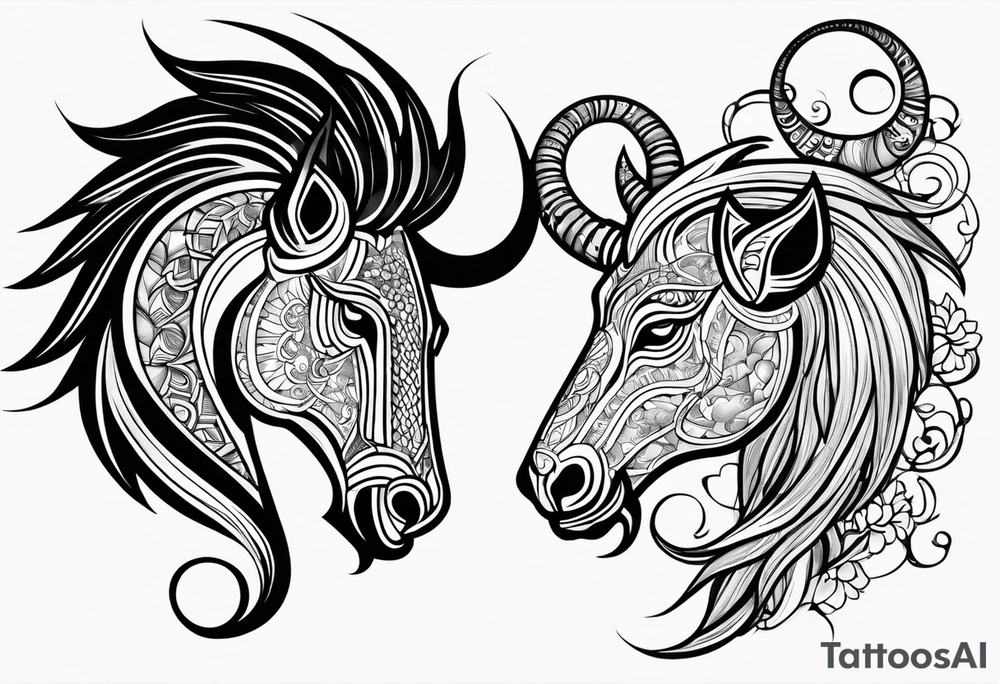 Scorpio and Leo mix  for couple tattoo idea