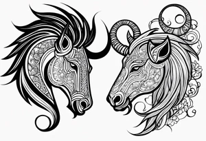 Scorpio and Leo mix  for couple tattoo idea